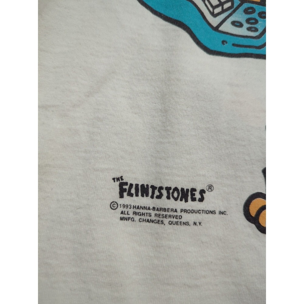 Vintage 1993 Flintstones Shirt Bamm Bamm Pebbles AOP Mens XL Tultex - Picture 5 of 12